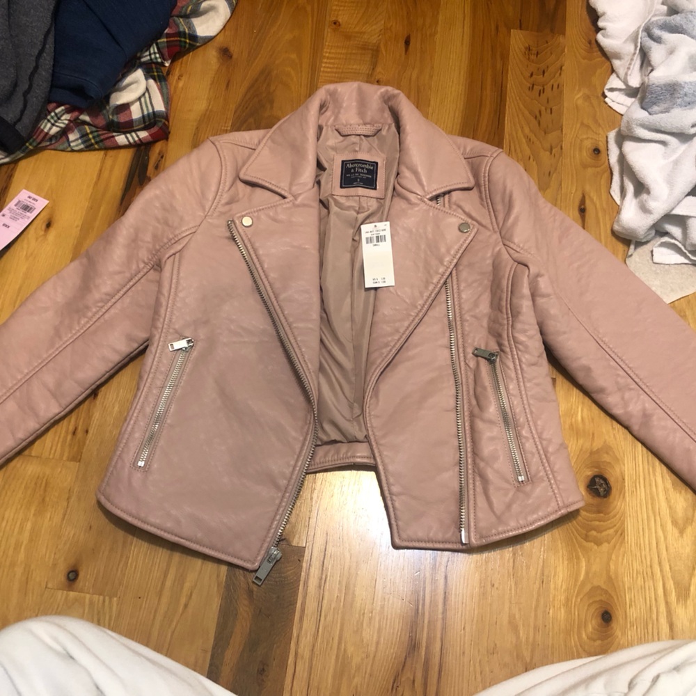 Pink Leather Abercrombie & Fitch Jacket